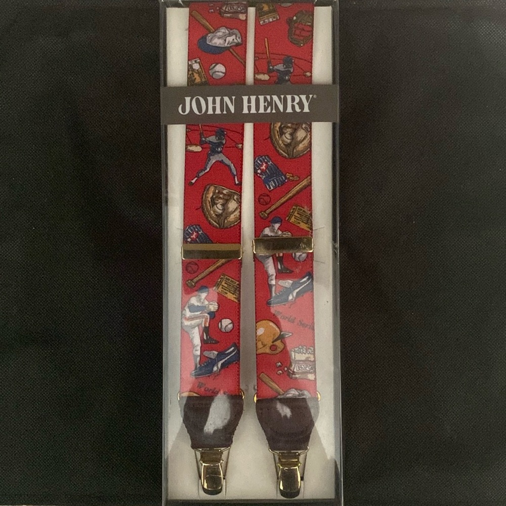 John Henry Baseball Theme suspenders - OS